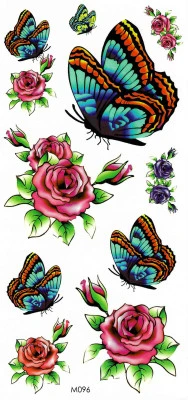 Turquoise Butterflies & Roses