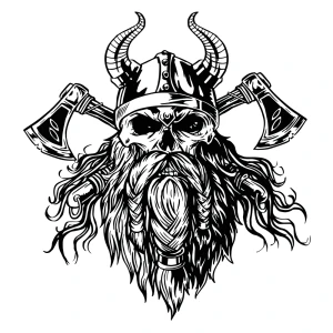 Viking Skull With Axes
