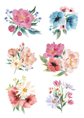 Watercolor Bouquets